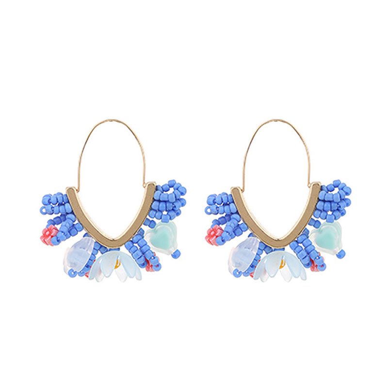 1 Pair Casual Sweet Flower Arylic Alloy Glass Drop Earrings display picture 2