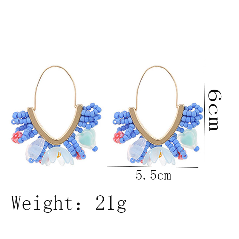 1 Pair Casual Sweet Flower Arylic Alloy Glass Drop Earrings display picture 3
