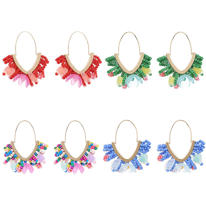 1 Pair Casual Sweet Flower Arylic Alloy Glass Drop Earrings display picture 15