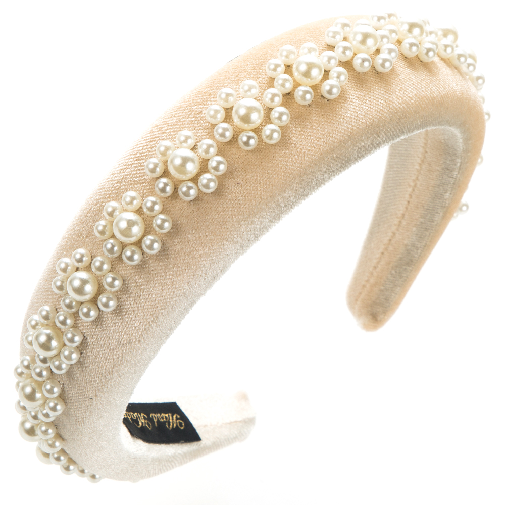 Women's Elegant Luxurious Flower Cloth Inlay Pearl Hair Band display picture 7