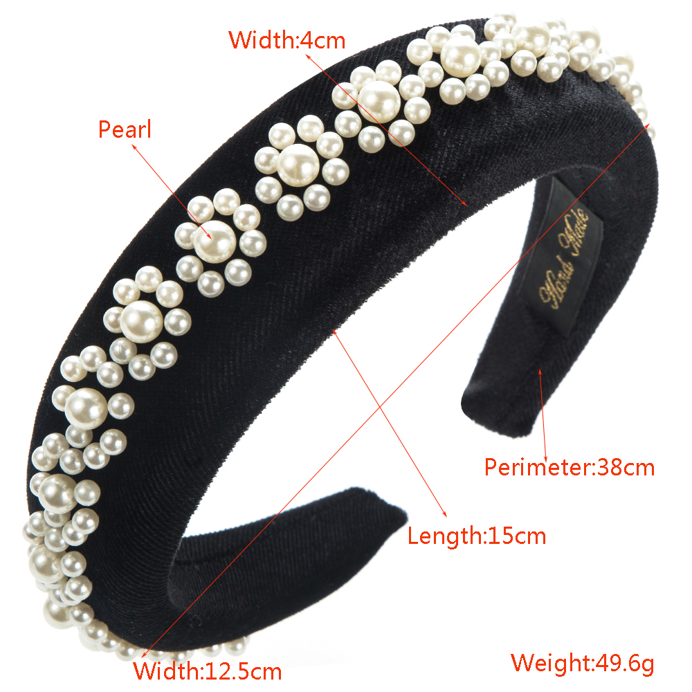 Women's Elegant Luxurious Flower Cloth Inlay Pearl Hair Band display picture 1