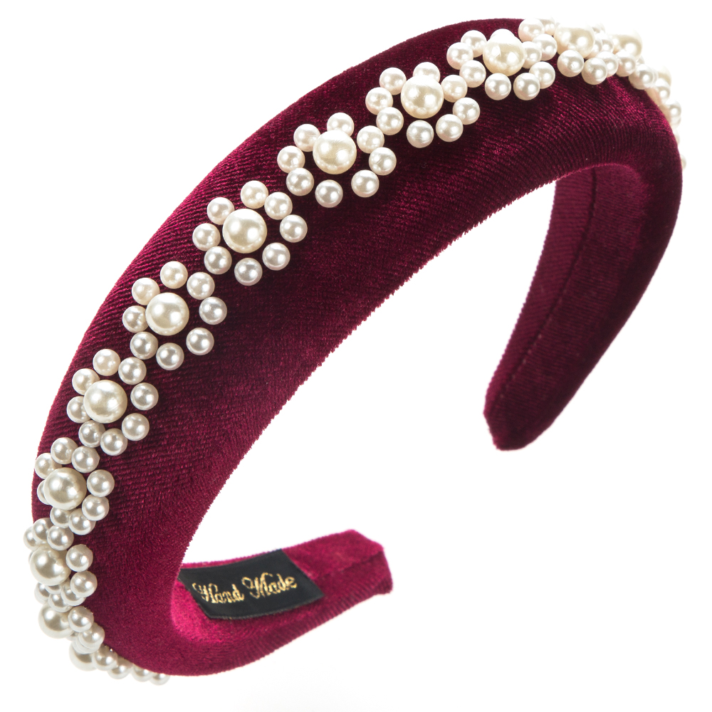 Women's Elegant Luxurious Flower Cloth Inlay Pearl Hair Band display picture 5
