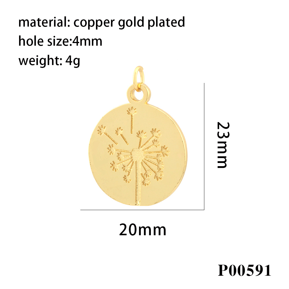 1 Piece Simple Style Angel Coin Planet Copper Plating Inlay Pendant Jewelry Accessories display picture 8