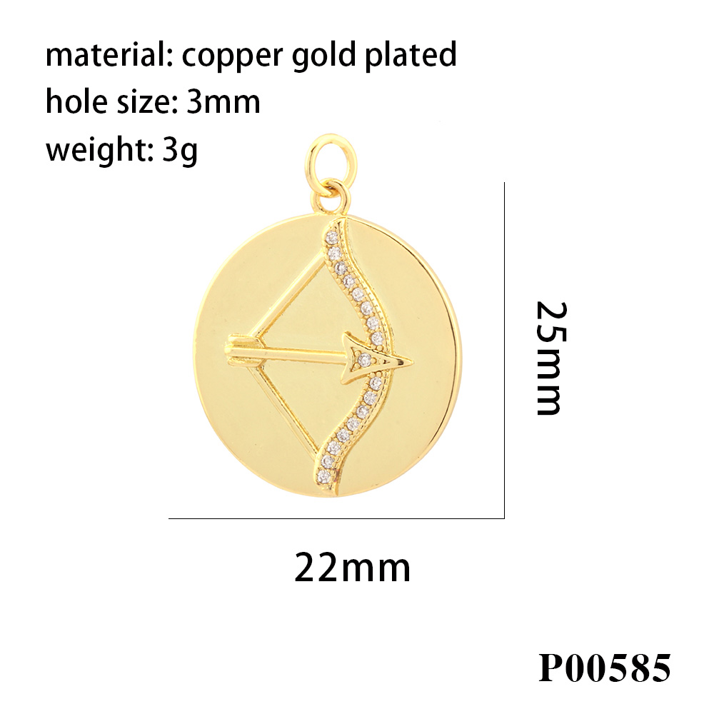 1 Piece Simple Style Angel Coin Planet Copper Plating Inlay Pendant Jewelry Accessories display picture 6