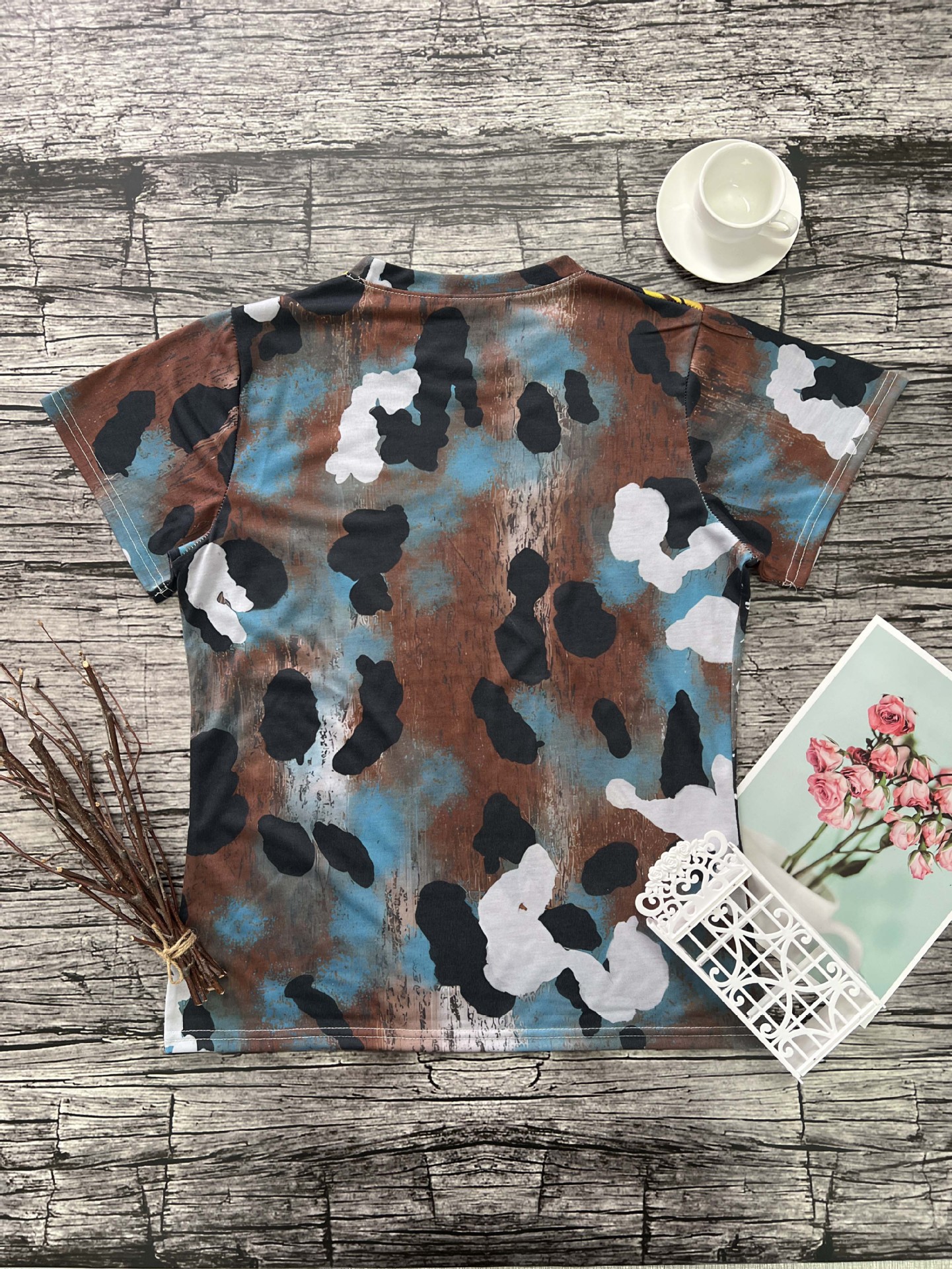 Women's T-shirt Short Sleeve T-shirts Casual Flower display picture 2