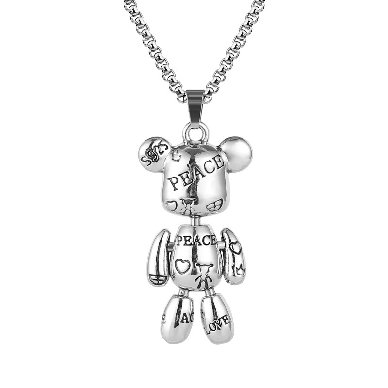Casual Hip-Hop Bear Alloy None None Unisex Pendant Necklace display picture 1