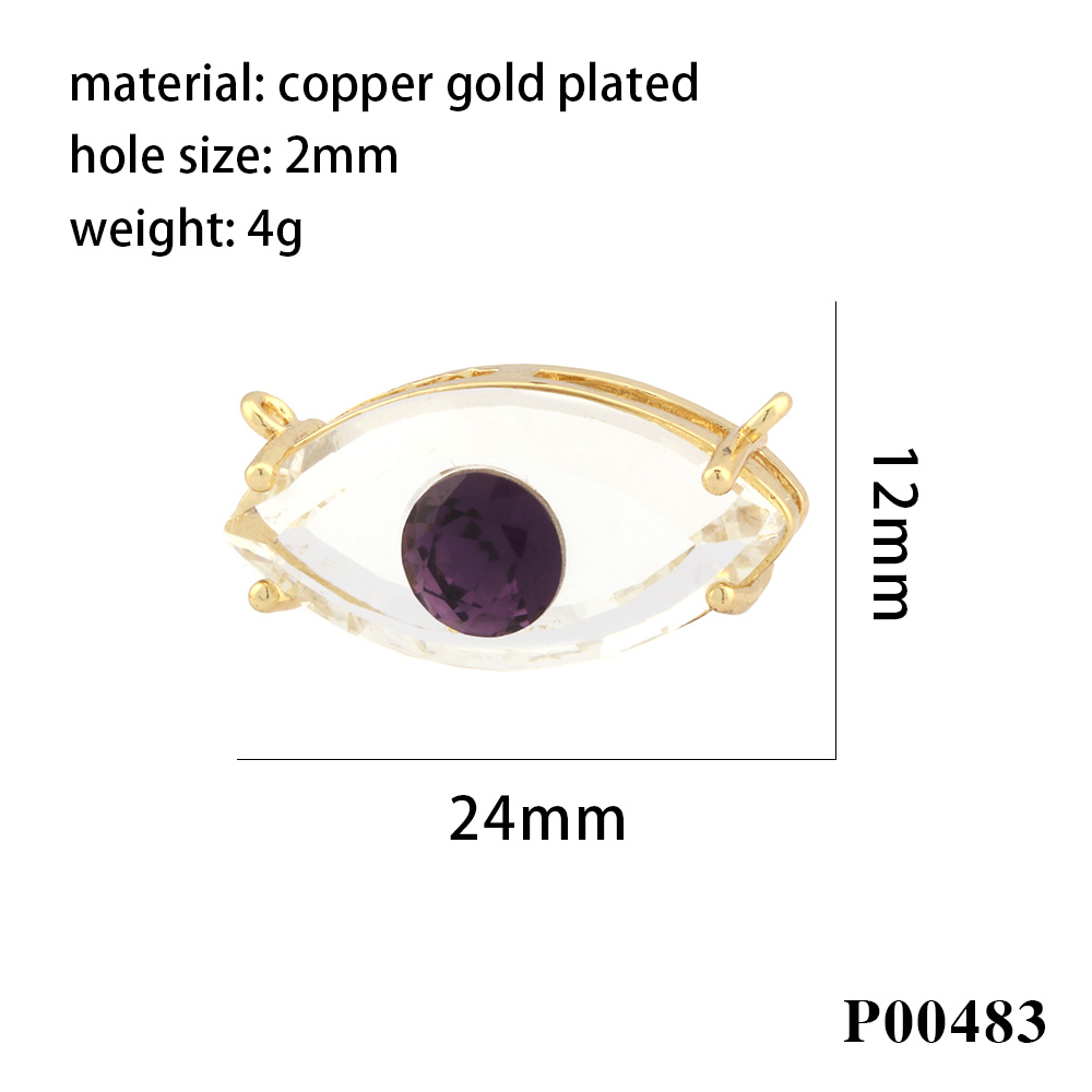 1 Piece Ig Style Shiny Devil's Eye Copper Plating Inlay Pendant Jewelry Accessories display picture 6