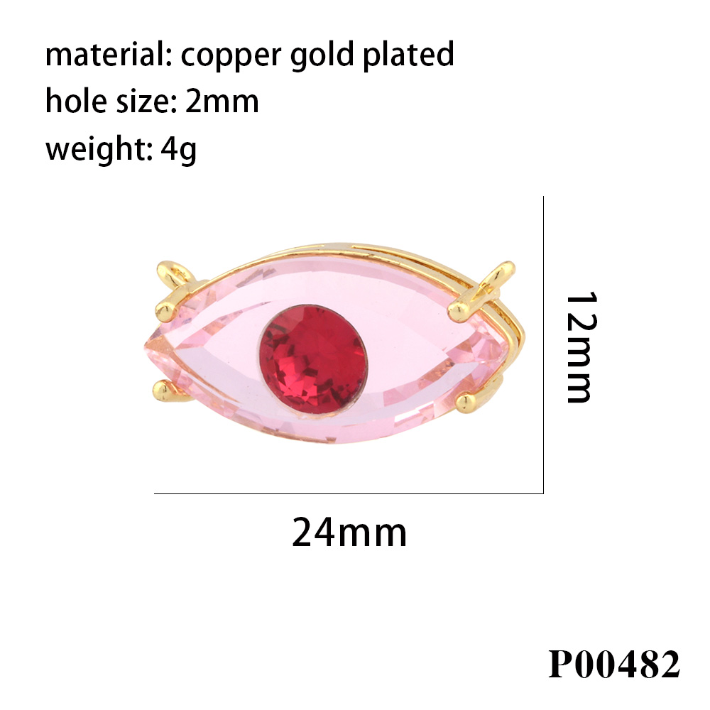 1 Piece Ig Style Shiny Devil's Eye Copper Plating Inlay Pendant Jewelry Accessories display picture 5