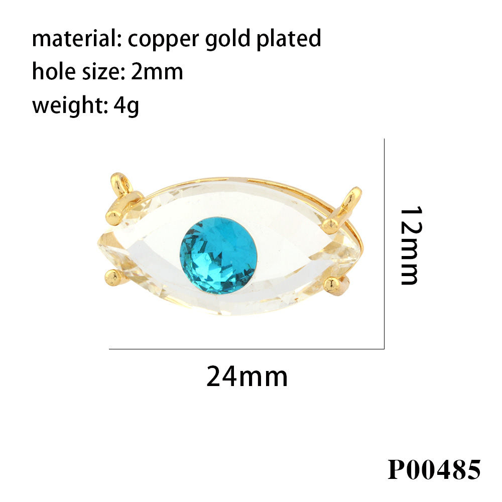 1 Piece Ig Style Shiny Devil's Eye Copper Plating Inlay Pendant Jewelry Accessories display picture 8