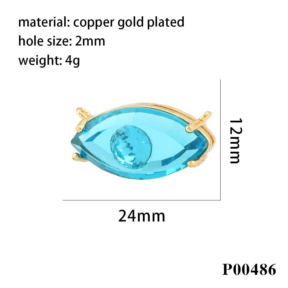 1 Piece Ig Style Shiny Devil's Eye Copper Plating Inlay Pendant Jewelry Accessories display picture 9