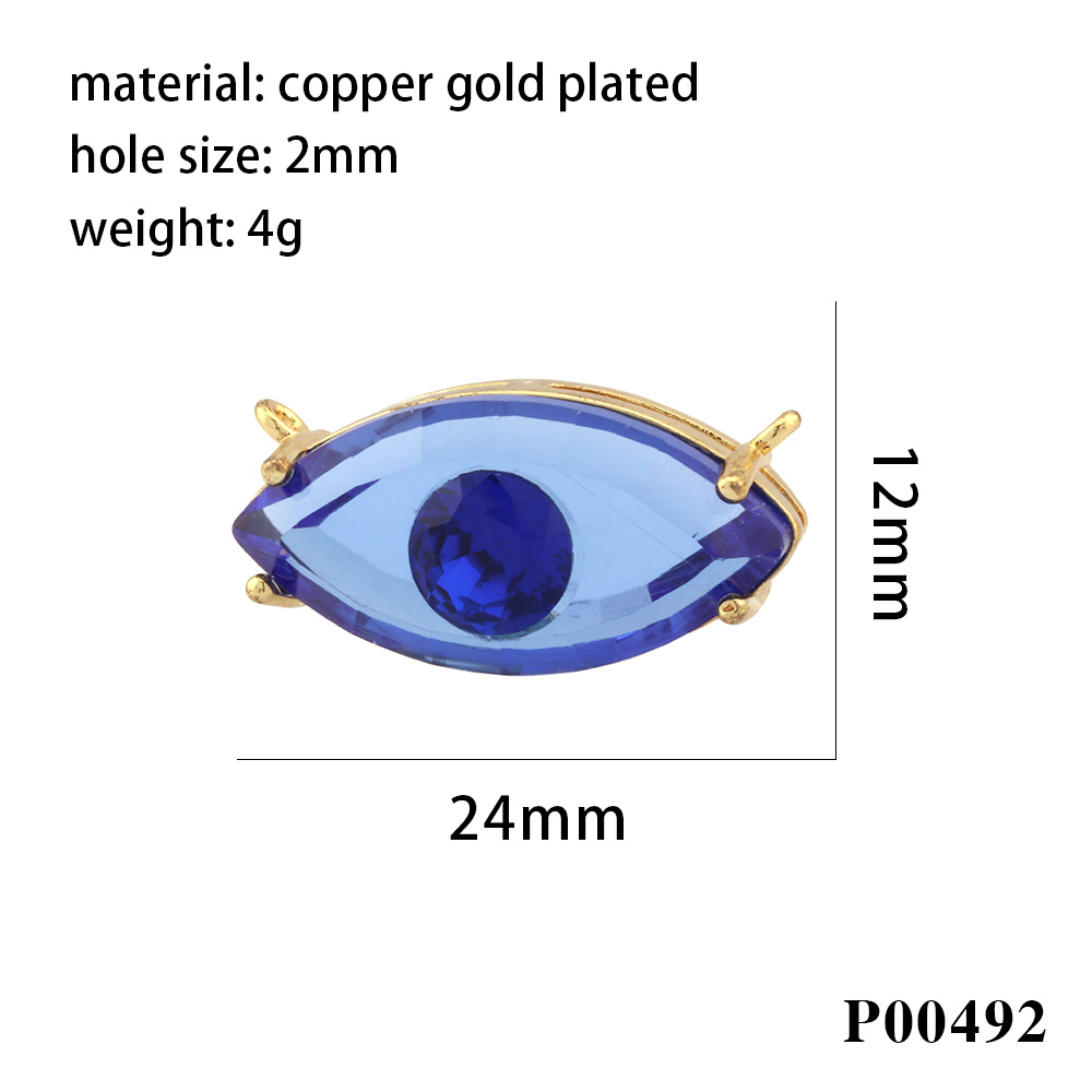1 Piece Ig Style Shiny Devil's Eye Copper Plating Inlay Pendant Jewelry Accessories display picture 15