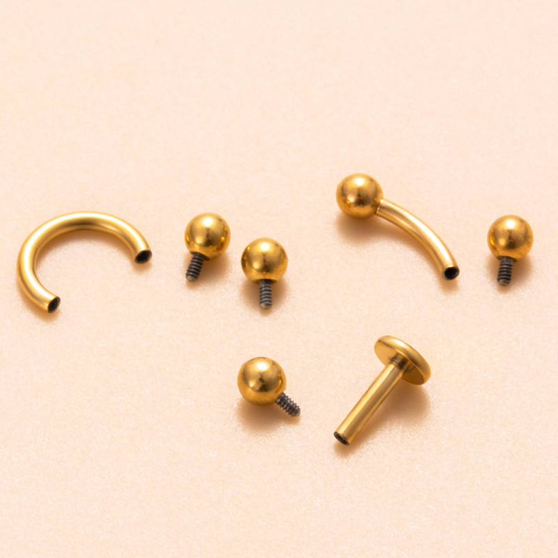 1 Piece Eyebrow Studs Simple Style Geometric Solid Color Pure Titanium Plating display picture 2