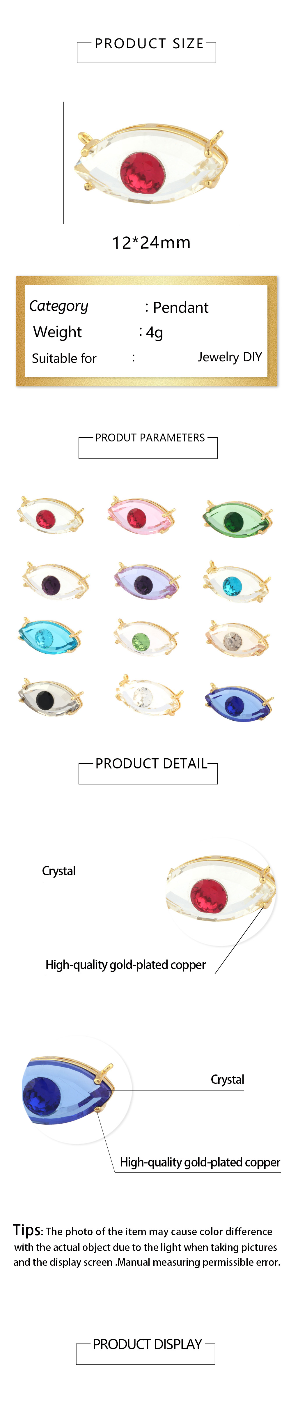 1 Piece Ig Style Shiny Devil's Eye Copper Plating Inlay Pendant Jewelry Accessories display picture 1