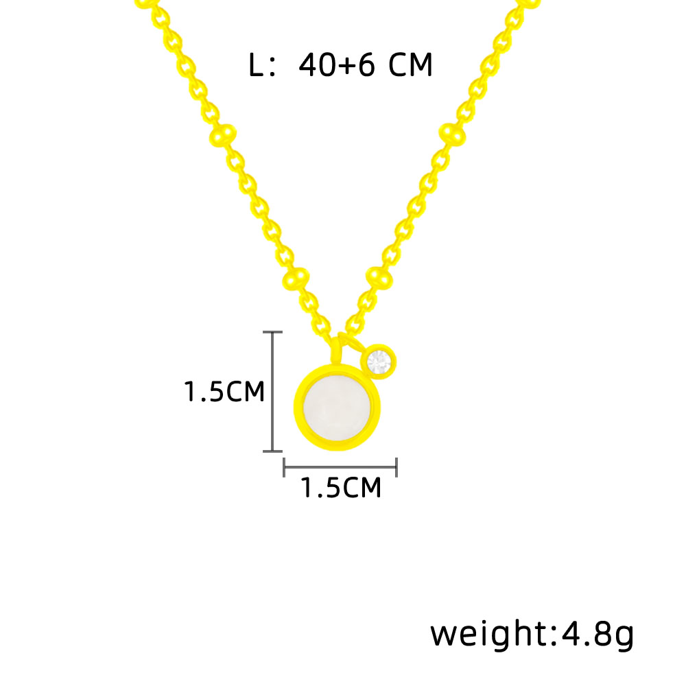 Simple Style Round Titanium Steel 18k Gold Plated Pendant Necklace display picture 6