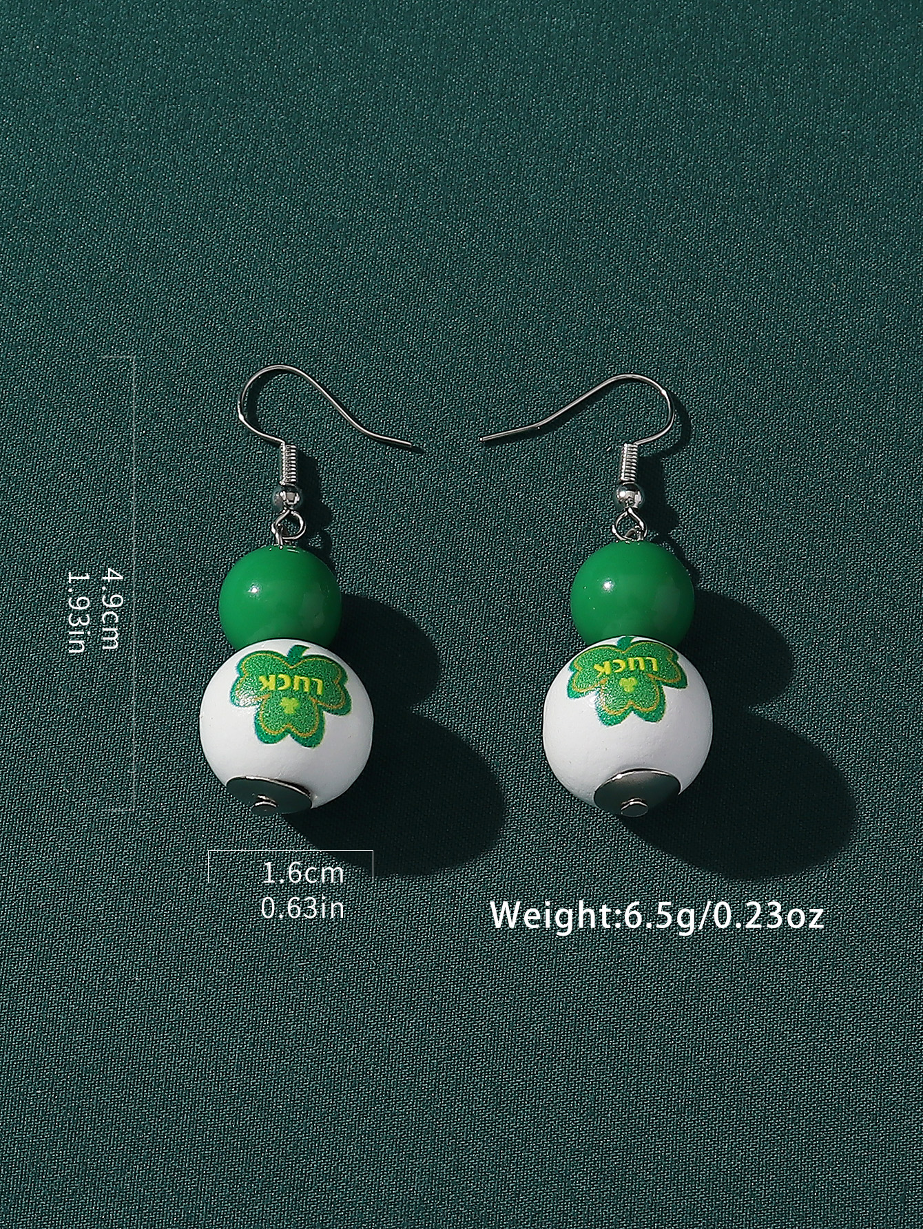 1 Pair Casual Shamrock Synthetic Resin Wood Drop Earrings display picture 7