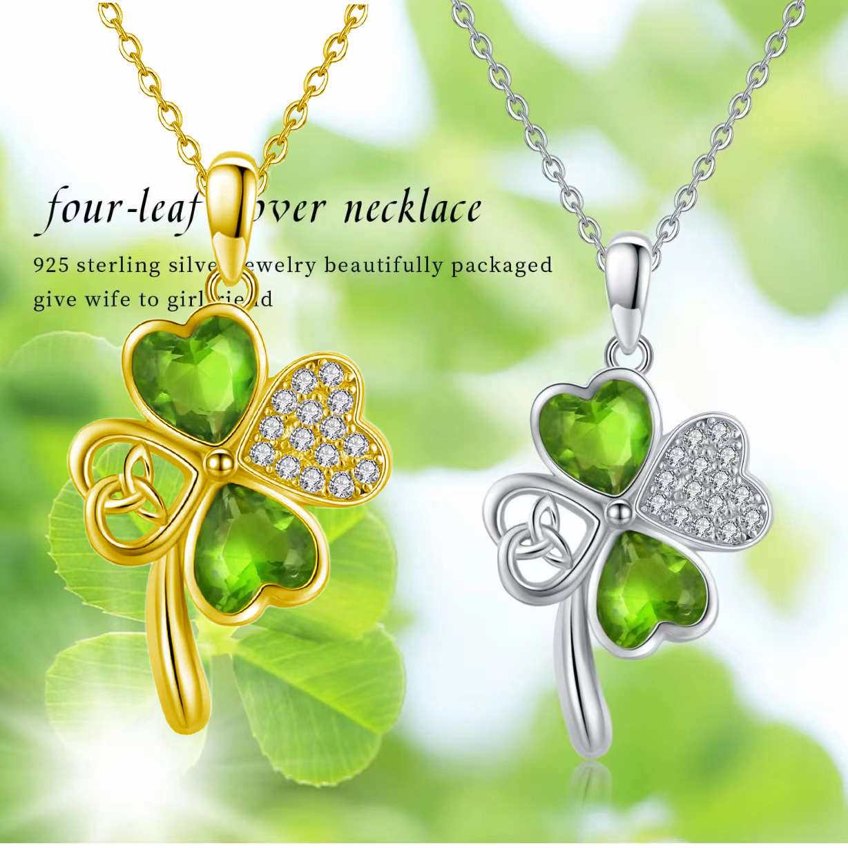 Ig Style Shamrock Alloy Plating Hollow Out Acrylic Rhinestones Silver Plated Unisex Pendant Necklace display picture 3