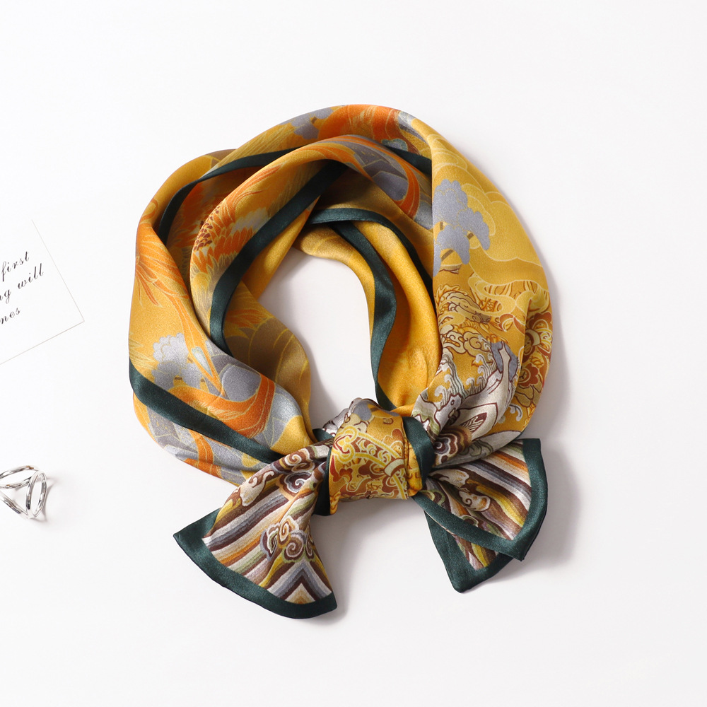 Women's Elegant Simple Style Flower Silk Printing Silk Scarf display picture 6