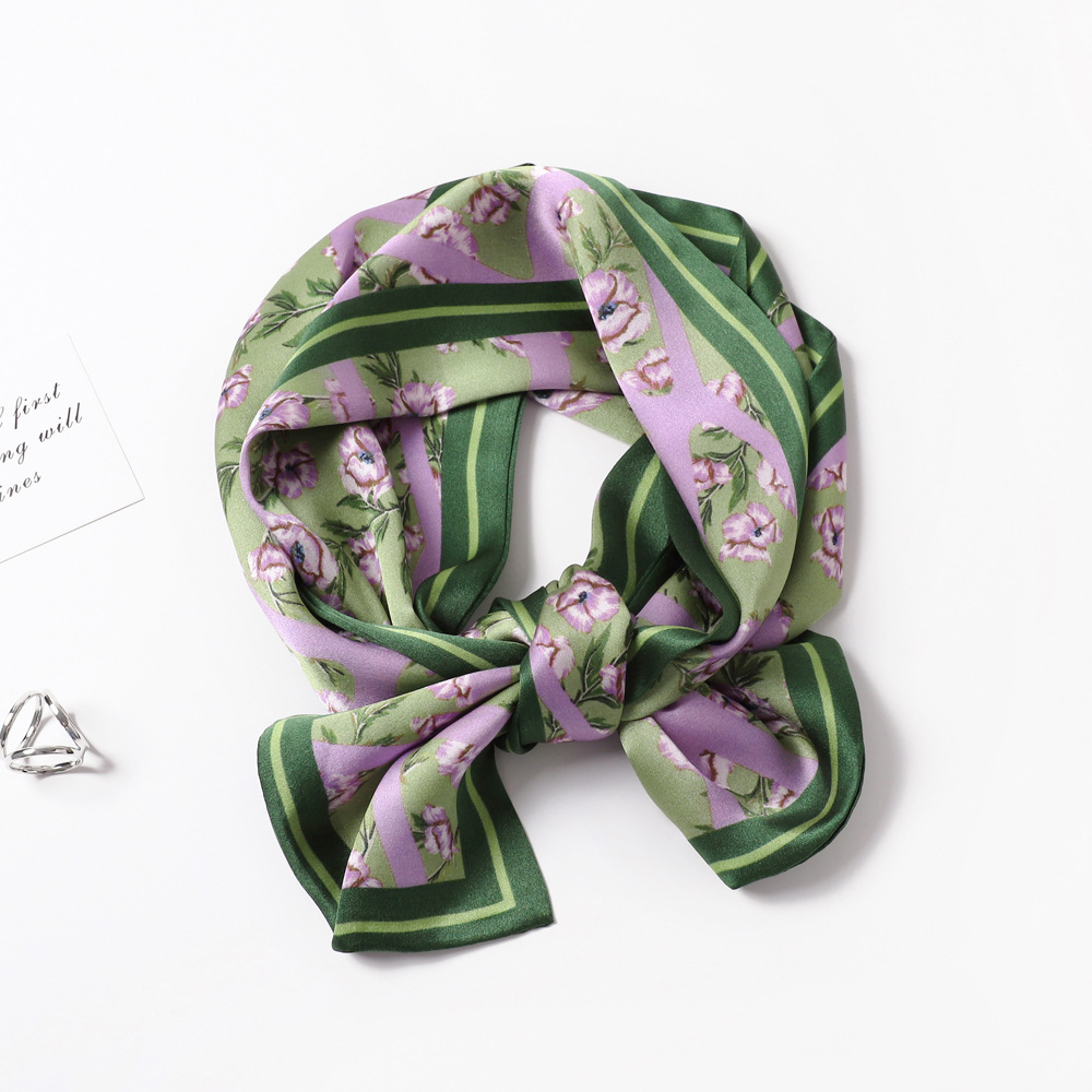Women's Elegant Simple Style Flower Silk Printing Silk Scarf display picture 25