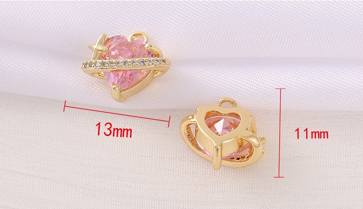 1 Piece Ig Style Shiny Star Heart Shape Copper Plating Inlay Pendant Jewelry Accessories display picture 1