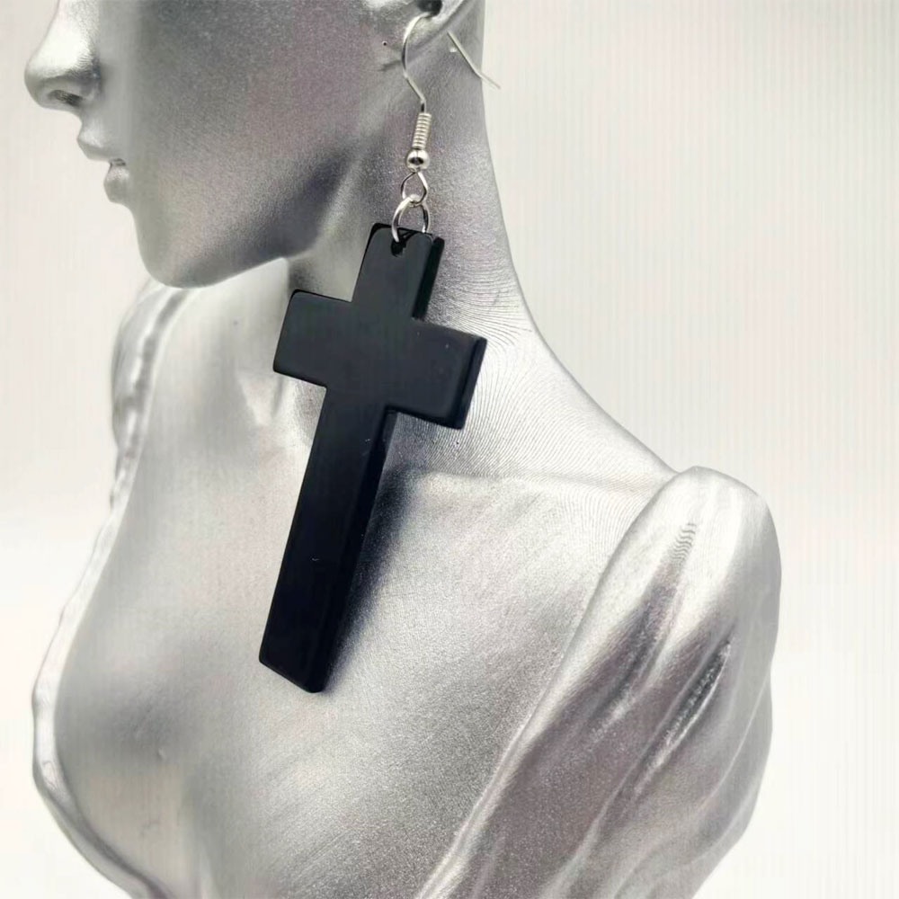 1 Pair Casual Cross Arylic Drop Earrings display picture 1