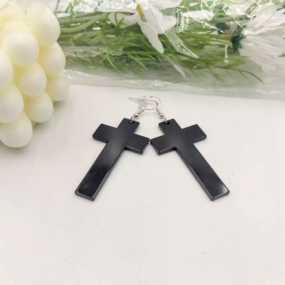 1 Pair Casual Cross Arylic Drop Earrings display picture 3