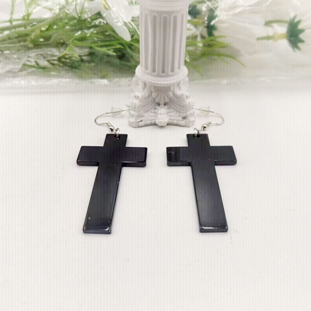 1 Pair Casual Cross Arylic Drop Earrings display picture 4