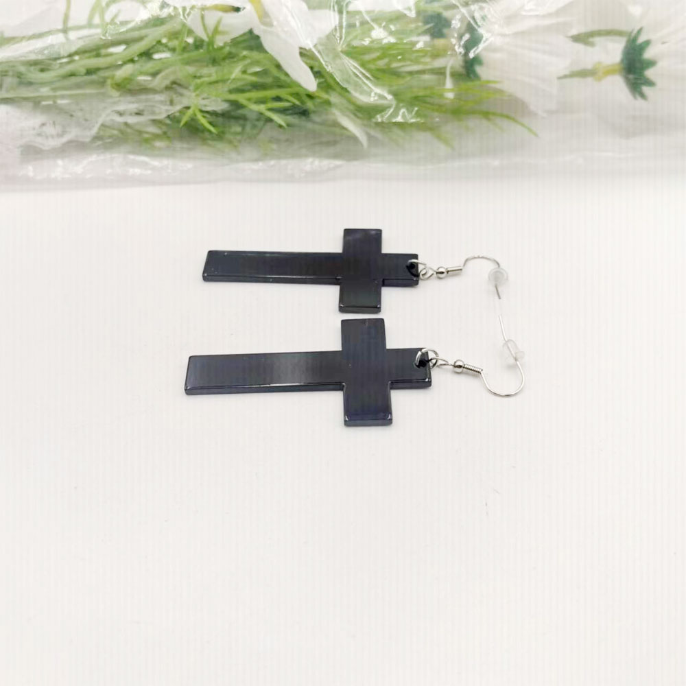 1 Pair Casual Cross Arylic Drop Earrings display picture 5