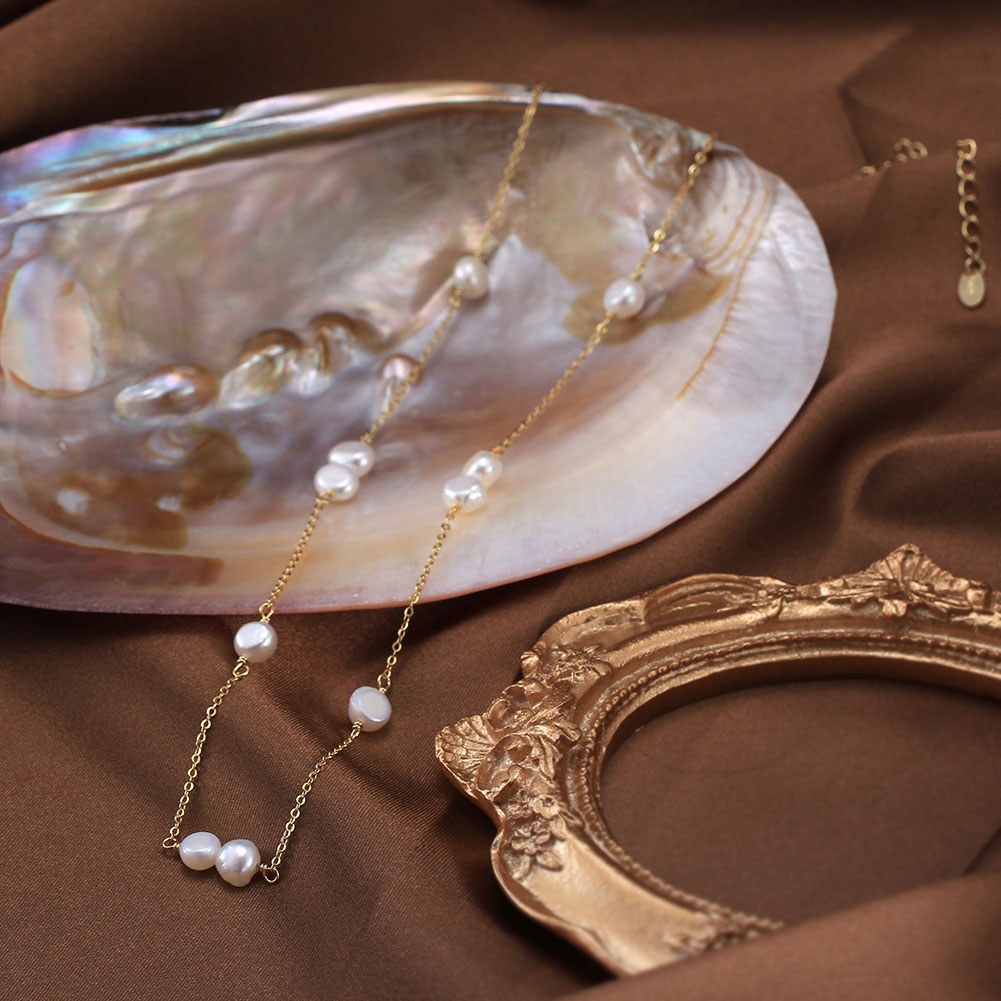 Einfacher Stil Geometrisch Sterling Silber Überzug Inlay Perle 14 Karat Vergoldet Halskette Mit Anhänger display picture 2