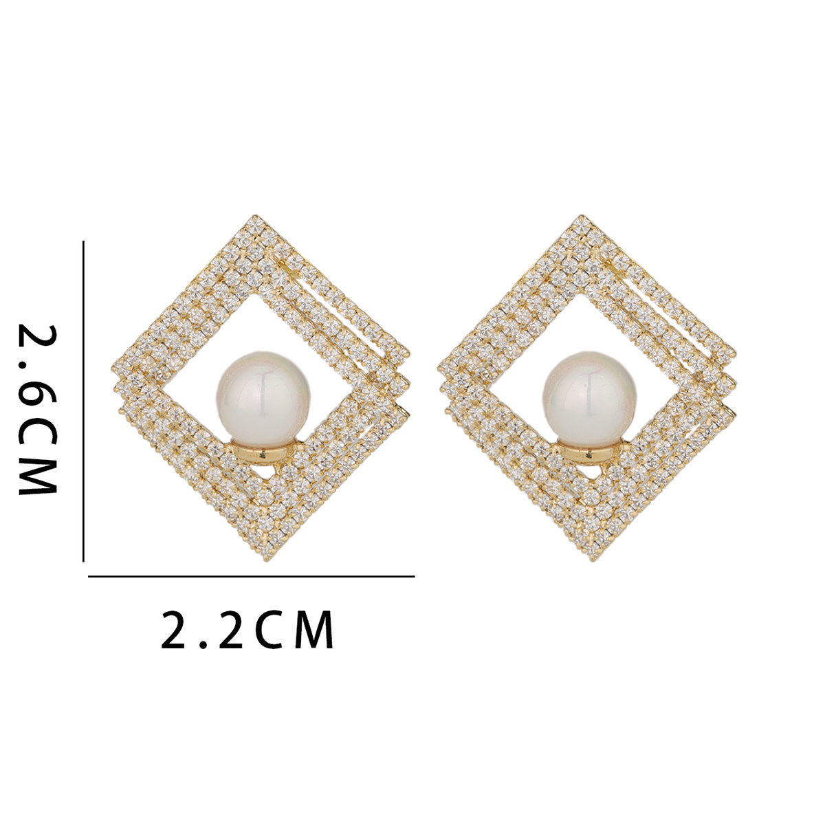 1 Pair Ig Style Geometric Plating Inlay Copper Ear Studs display picture 2
