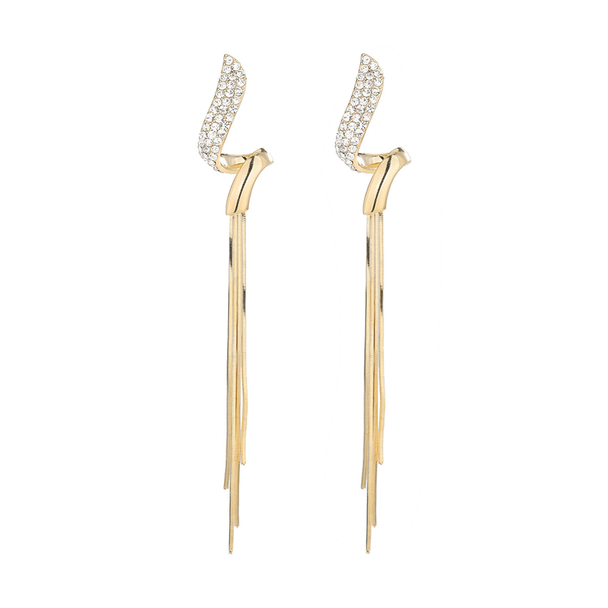 1 Pair IG Style Tassel Plating Inlay Copper Drop Earrings display picture 3