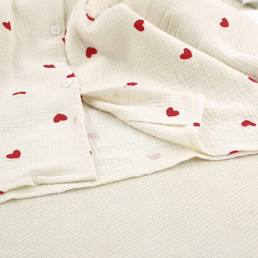 Home Women's Elegant Heart Shape Cotton Pants Sets Pajama Sets display picture 15