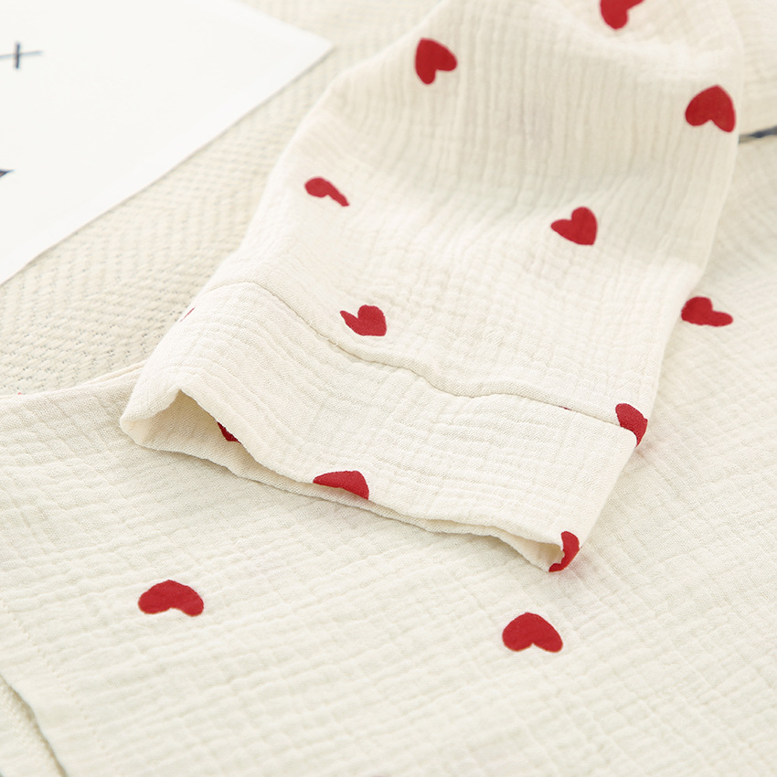 Home Women's Elegant Heart Shape Cotton Pants Sets Pajama Sets display picture 13