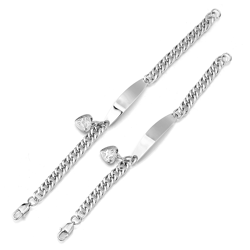 Lässig Einfacher Stil Herzform Edelstahl 304 Armbänder In Masse display picture 1