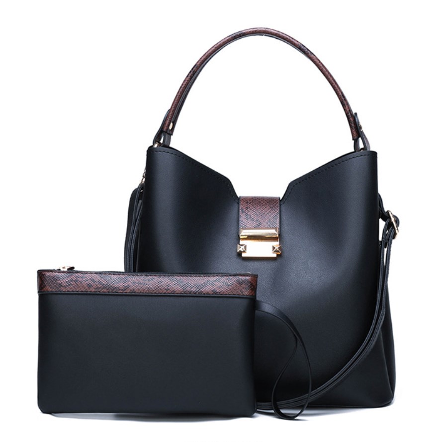 Women's Large Pu Leather Solid Color Vintage Style Square Buckle Bag Sets display picture 13