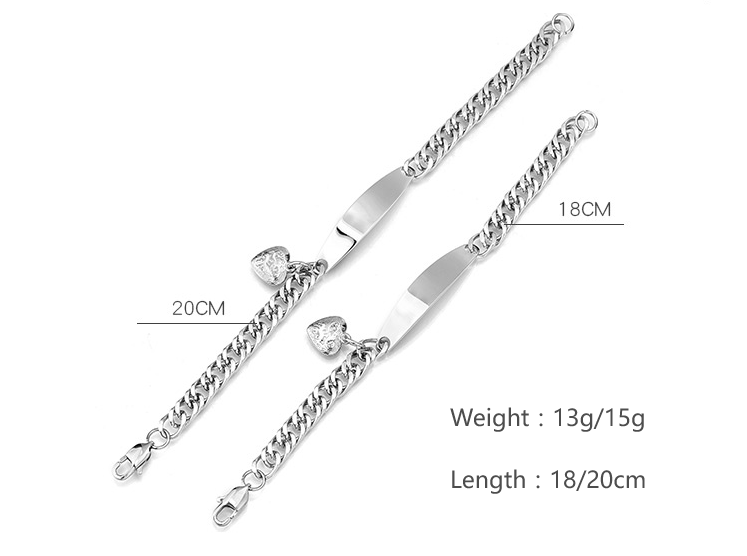 Casual Simple Style Heart Shape 304 Stainless Steel Bracelets In Bulk display picture 9