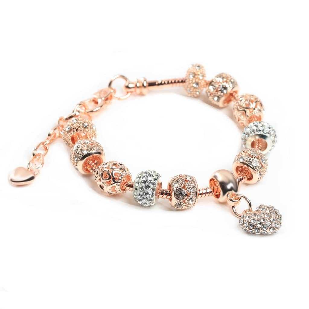 Style Vintage Bloc De Couleur Forme De Cœur Alliage Placage Incruster Strass Femmes Bracelets display picture 1