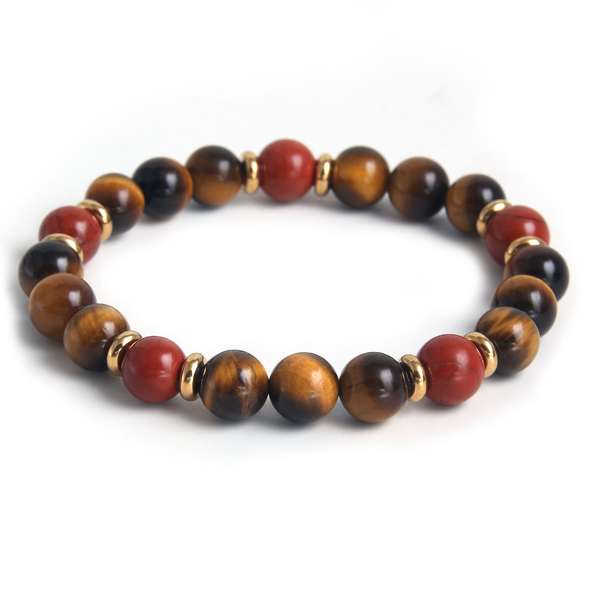 Simple Style Round Stainless Steel Natural Stone Beaded Men's Bracelets display picture 2