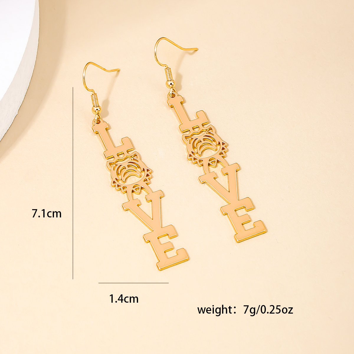 1 Pair Retro Exaggerated Letter Tiger Hollow Out Alloy Drop Earrings display picture 4