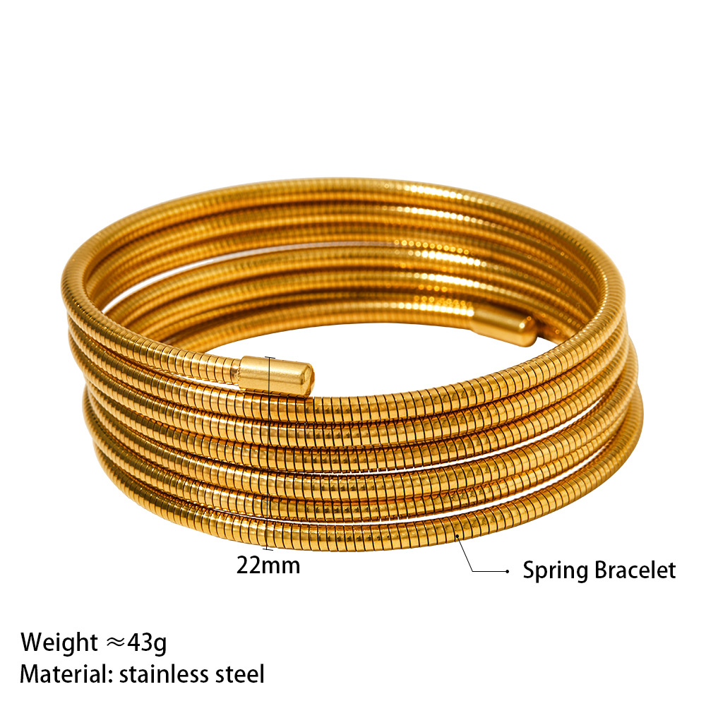 Simple Style Solid Color 304 Stainless Steel 16K Gold Plated White Gold Plated Gold Plated Bangle In Bulk display picture 8