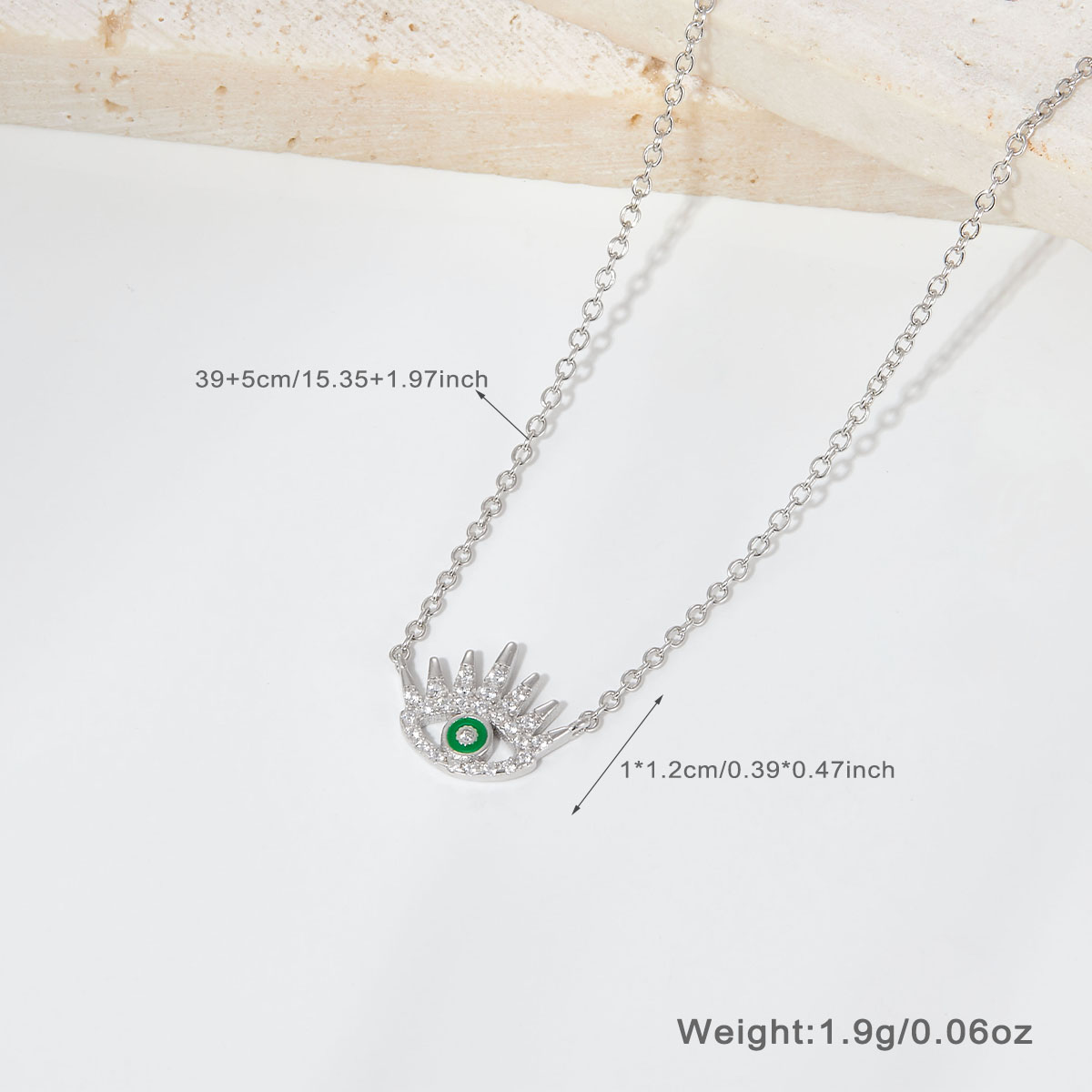 Ig Style Simple Style Devil's Eye Sterling Silver Plating Inlay Turquoise Zircon White Gold Plated Pendant Necklace display picture 1