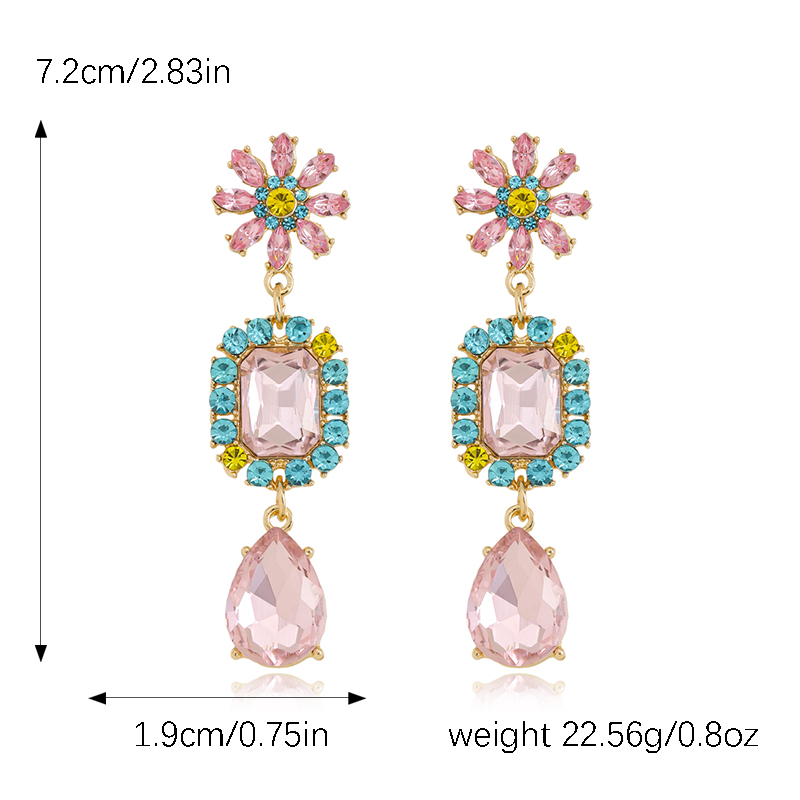 1 Pair Cute Vintage Style Water Droplets Tassel Egg Plating Inlay Alloy Cloth Rhinestones Pearl Gold Plated Drop Earrings display picture 3