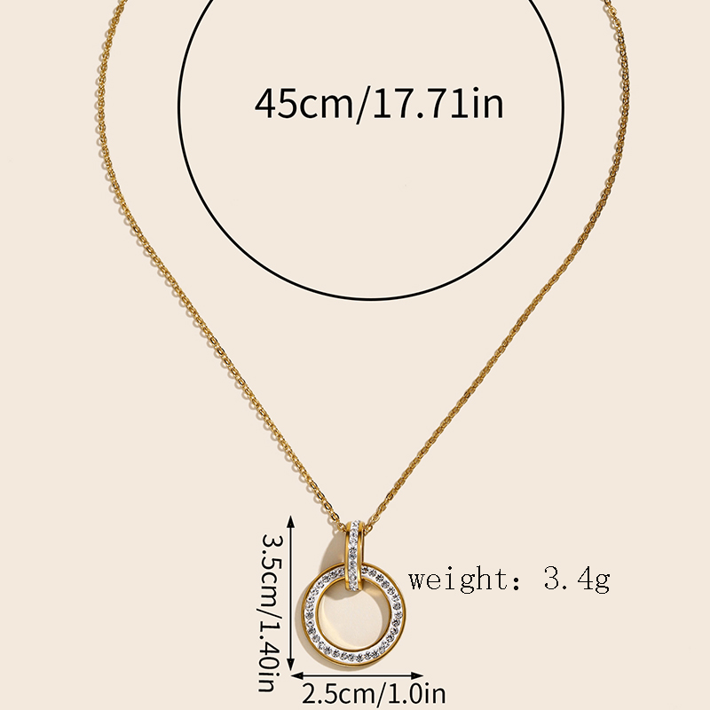 Elegant Luxurious Circle Stainless Steel Hollow Out Zircon Pendant Necklace display picture 1