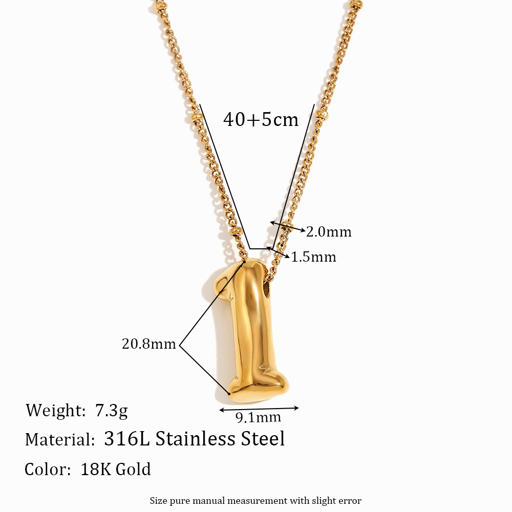 Simple Style Classic Style Number Stainless Steel Plating 18k Gold Plated Pendant Necklace display picture 2