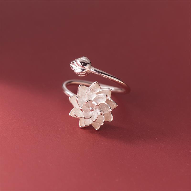 Wholesale Sweet Flower Copper Open Rings display picture 4