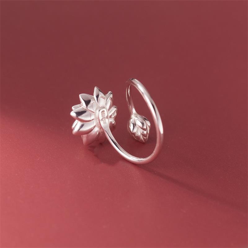 Wholesale Sweet Flower Copper Open Rings display picture 2
