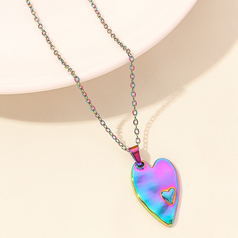 Elegant Cute Heart Shape Stainless Steel Plating 18k Gold Plated Pendant Necklace display picture 19