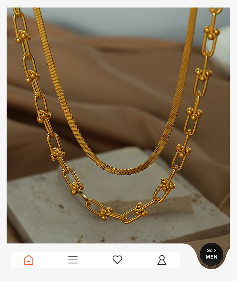 Simple Style Solid Color Chain Titanium Steel Plating 18k Gold Plated Necklace display picture 7