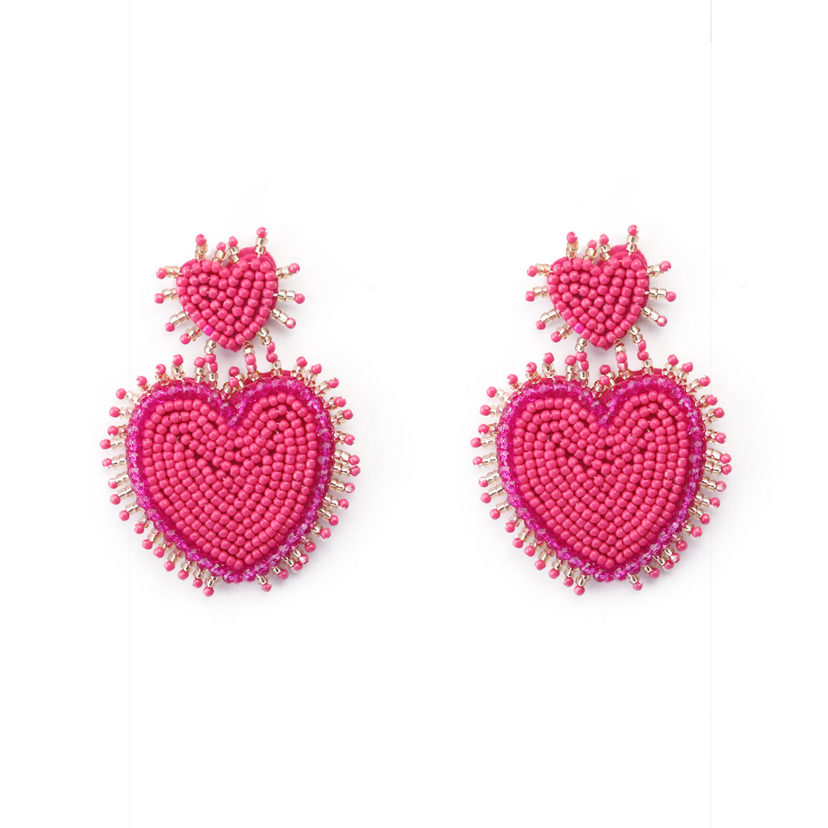 1 Pair Casual Elegant Letter Heart Shape Beaded Inlay Stainless Steel Cloth Glass Zircon Drop Earrings display picture 6