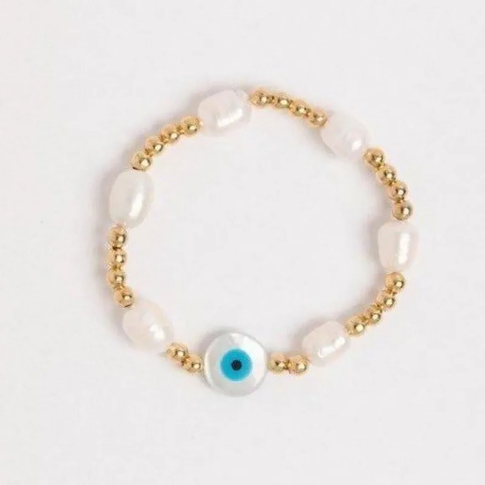 Ig Style Devil's Eye Eye Freshwater Pearl Copper Women's Bracelets display picture 7