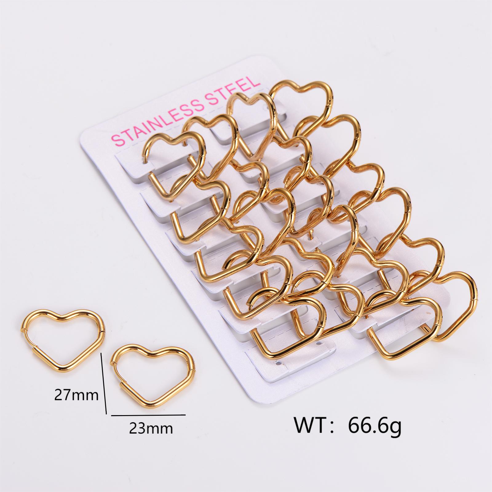 12 Pairs Simple Style Solid Color Asymmetrical Plating Stainless Steel 18K Gold Plated Hoop Earrings display picture 7